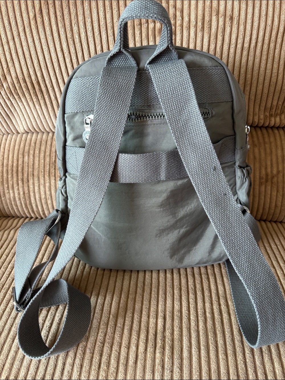 Gray nylon backpack - Picture 2 of 11